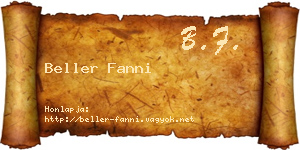Beller Fanni névjegykártya
