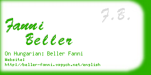 fanni beller business card